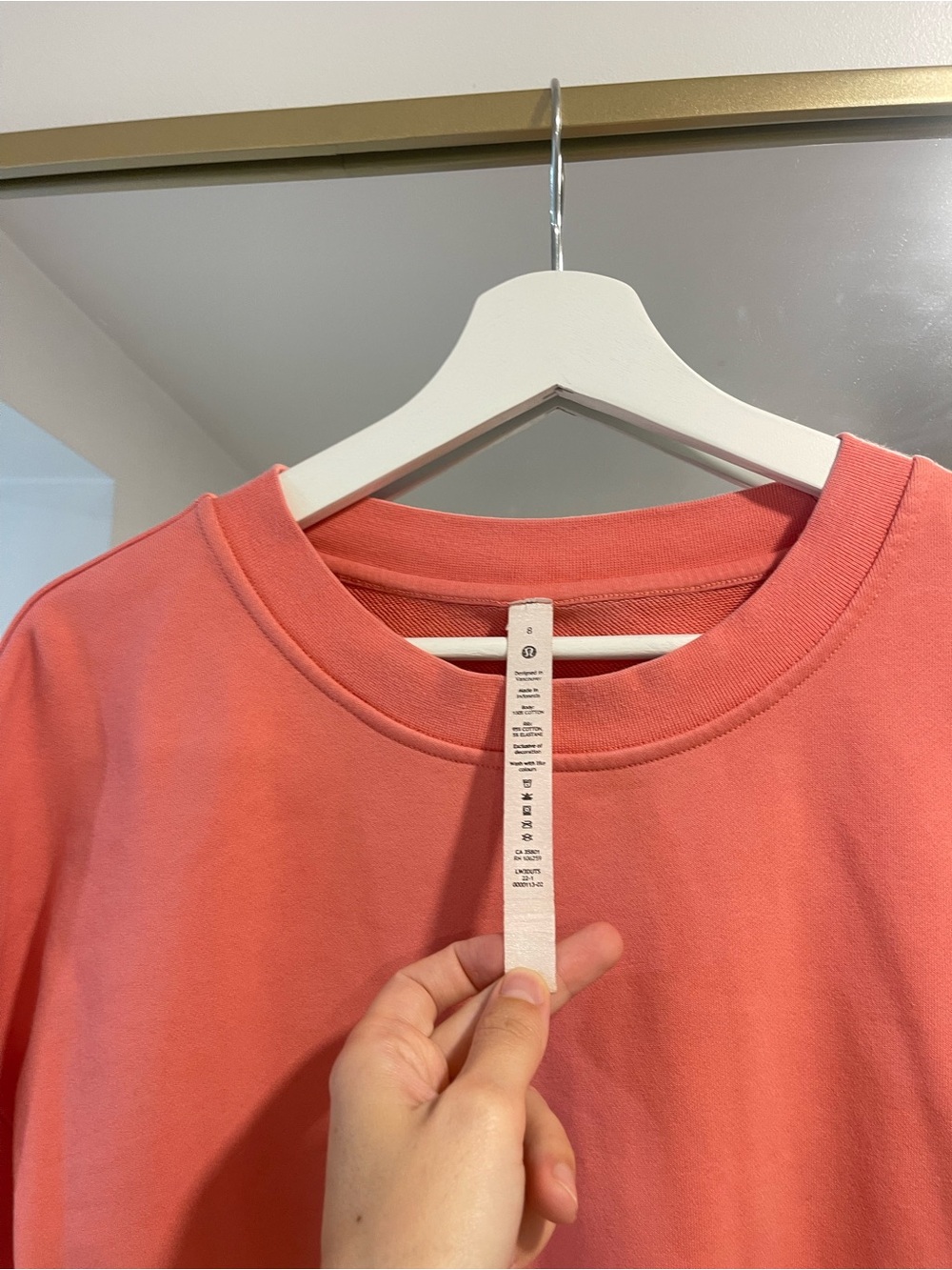 Lululemon Perfectly Oversized Crew Size 8 Pink Coral Tone 100% cotton - Picture 8 of 12